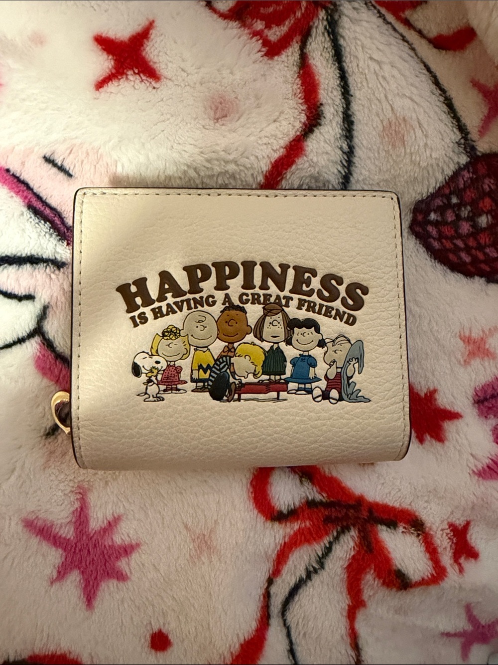 Coach x peanuts Happiness Peanuts Cartoon Compact Wallet - Cream